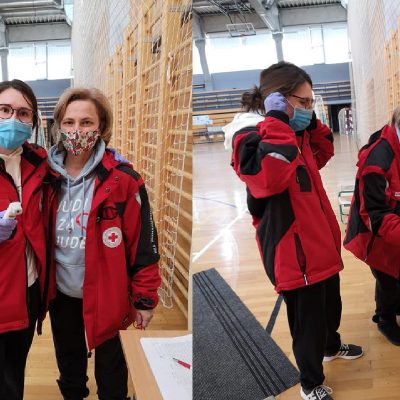 Volonteri u akciji mjerenja temperature građana na cijepljenju