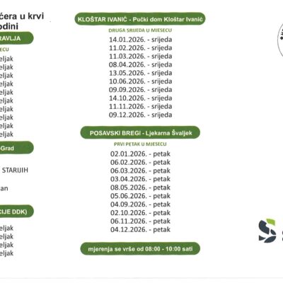 Klub osoba s dijabetesom “Za bolji život” raspored